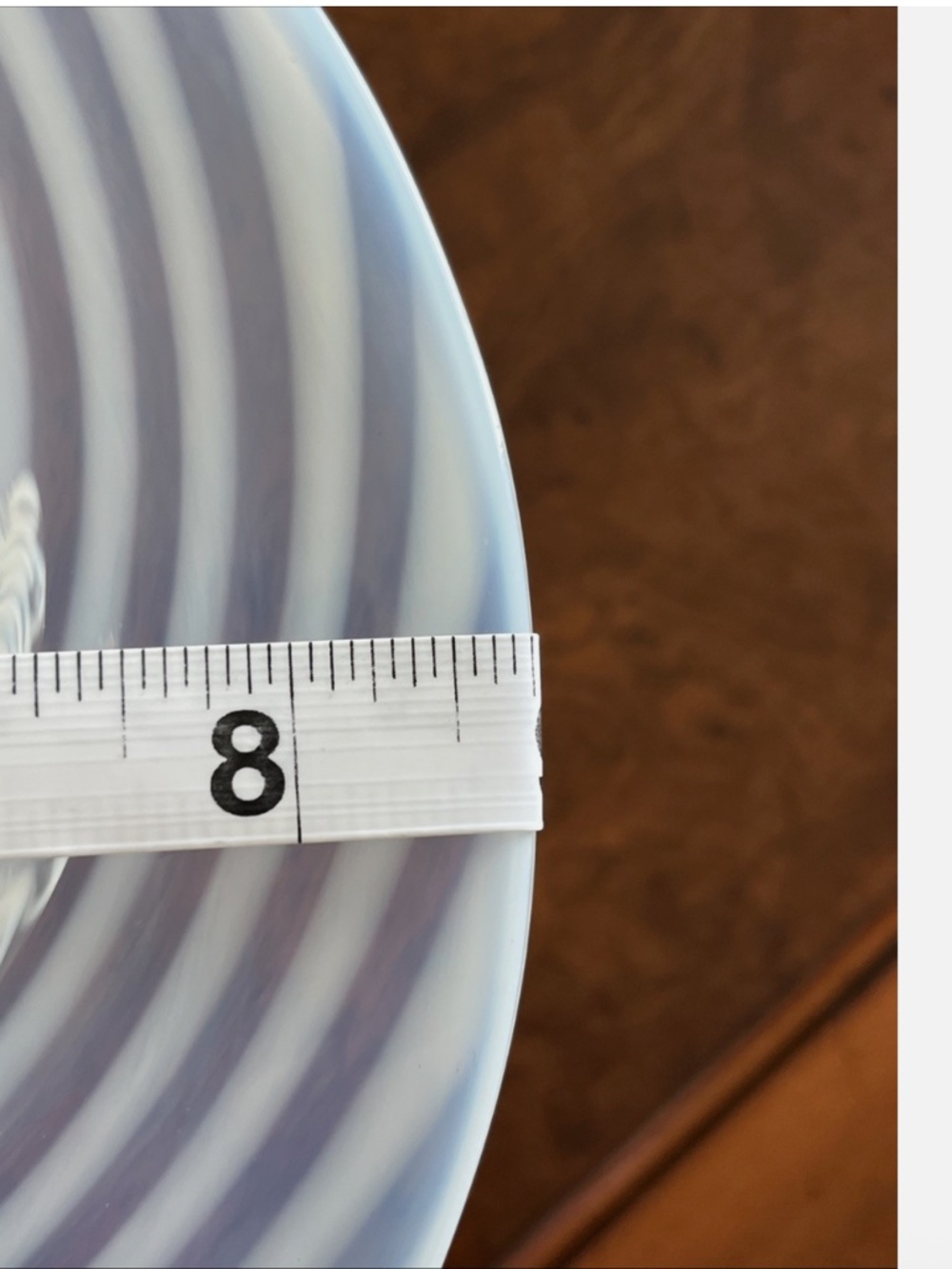 Vintage Fenton White Opalescent Swirl Stripe Art Glass Figural Top Hat Large - Picture 9 of 10